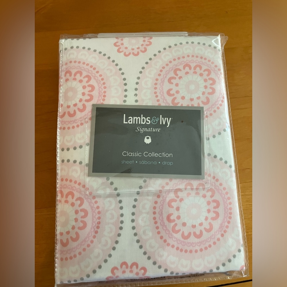 Pink Print Crib Sheet